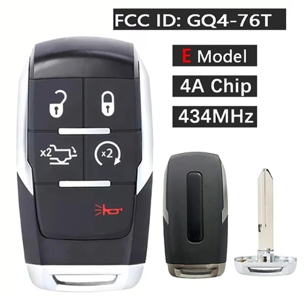 2019-2020 Dodge Ram Pickup HD 2500 Longhorn / 5-Button Smart Key / PN: 68375456AB / GQ4-76T (AFTERMARKET)